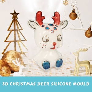 Nouvellement belle utilisation de bricolage personnalisé 3D moule en <span class=keywords><strong>silicone</strong></span> époxy résine de cerf <span class=keywords><strong>Sika</strong></span> de Noël - Product Image 4