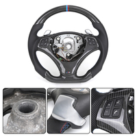 Volant en cuir et fibre de carbone d'origine E Chassis pour M Sport, pour les séries E60/E80, couleur de surpiqûre personnalisable