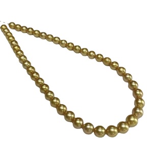 18K <b>Gold</b>-Plated Natural Freshwater Hemp <b>Pearl</b> <b>Necklace</b> Basic Flawless Blue Gray 5-9mm Round Flower Chain - Product Image 5