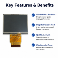 Layar LCD TFT TM 3,5" 320x240 QVGA 4-kawat Sentuh Resistif TM035KBH02 Modul Tampilan Instrumen
