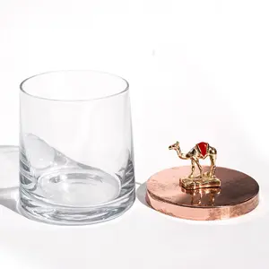 Creative three-dimensional camel candle cup lid custom zinc alloy aromatherapy candle camel handle cup lid