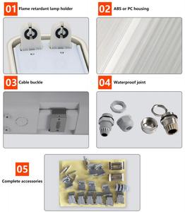 T8 IP65 <b>Light</b> 2FT/4FT/5FT PC Triproof LED Outdoor or <b>Indoor</b> Moisture Proof Lighting Fixture - Product Image 3