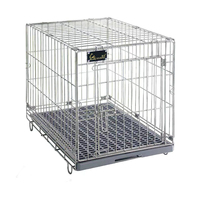 Cage et transporteur de luxe en acier inoxydable pour chien avec fermeture à bouton, emballage en boîte - Utilisation intérieure/extérieure pour chiens de petite et grande taille