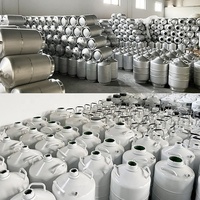 YDS-10-80 wadah Nitrogen cair leher 80mm 10L, peralatan penyimpanan kimia pertanian tangki Semen Aluminium kosong 10L
