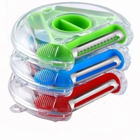 Multifunctionele draaibare 3-in-1 fruit- en groentesnijder, schilmes en keukenhulpje