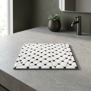Carreaux de sol en céramique aspect marbre glacé Golden Vein White 16x16 pouces, qualité supérieure, imperméables et antidérapants - Product Image 2
