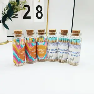 Wholesale 75 M Colored Custom Safety Personalized Decorative Kitchen Hotel Candle Matches In Glass Jar
