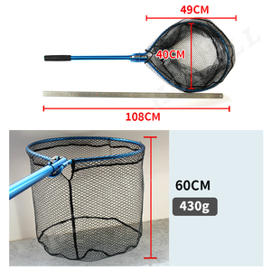 Épuisette de pêche pliable OEM en aluminium de 108 cm avec filet en nylon et maille plastique 37*32 cm - Product Image 2