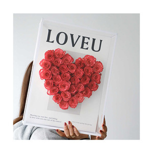 Valentine's gift Transparent acrylic love flower art Preserved flower rose box handbag