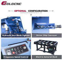 GOLDCNC GZ4240 Máquina de sierra de cinta horizontal CNC totalmente automática para corte industrial de metales con motor de tensión manual