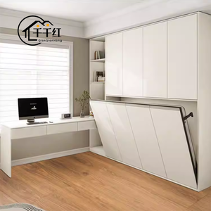 <span class=keywords><strong>Lit</strong></span> <span class=keywords><strong>mural</strong></span> vertical minimaliste personnalisable avec <span class=keywords><strong>bureau</strong></span> intégré et rangement pour bureaux à domicile et chambres - Product Image 5