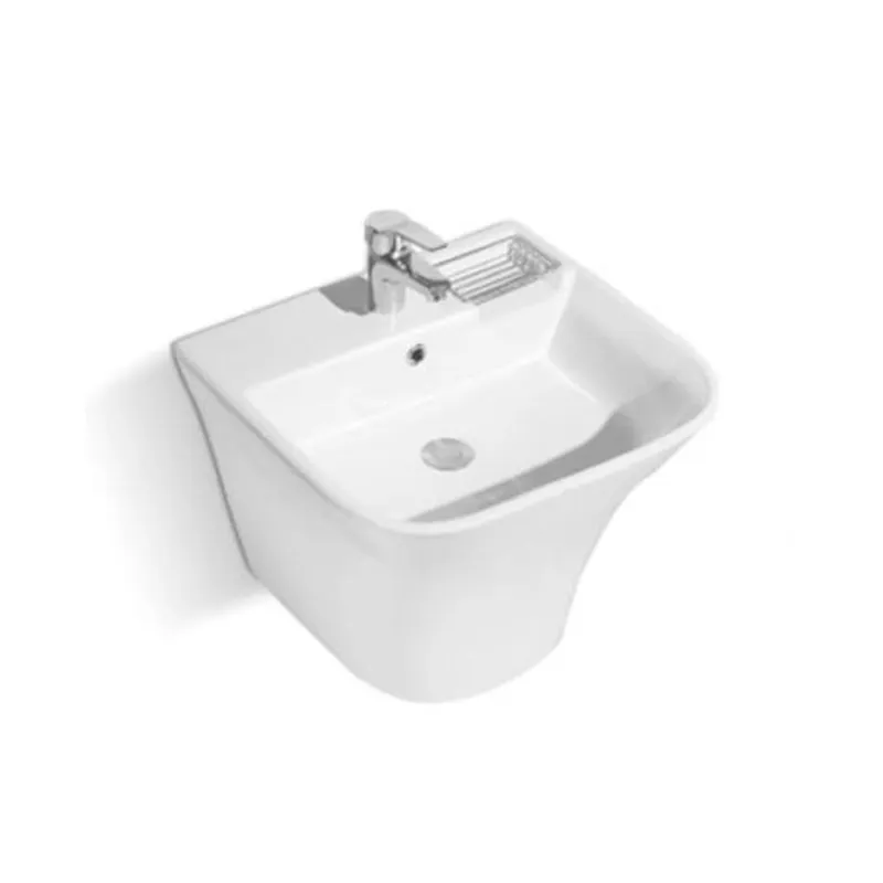 White Rectangular Hotel Bathroom Small Sink Wall Hung Hand Basin