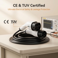 Câble de charge EV Type 2 3,5-22 kW, TPU VW-1, borne plaquée argent, IP65, résistance à la compression 2T, résistance à la chute 1 m, PC UL94V-0, CE/TUV