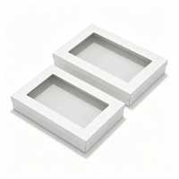 Boîte à fenêtre rectangulaire en carton blanc avec couvercle transparent pour biscuits, cupcakes, pâtisseries, emballage de boulangerie
