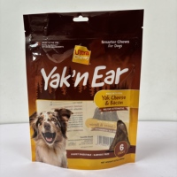 Emballage personnalisé pour aliments pour animaux de compagnie, sacs en mylar, fond plat, sachet pour nourriture pour chiens, chats et animaux de compagnie avec valve et fermeture éclair