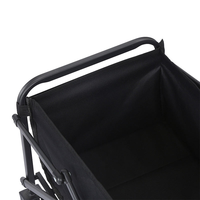 Chariot de camping d'extérieur, mini chariot de courses noir 30 kg, chariot de marché portable pliable, chariot à bagages, remorque de camping, chariot de pique-nique
