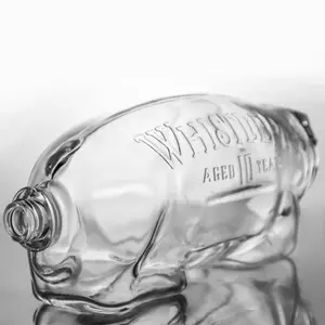 Botella De Cristal Personalizada Privada De 1000ml Personalizada Con Forma De Alcancia Y Forma De Animal