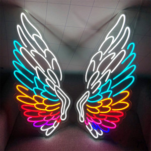 Ailes de néon colorées personnalisées décoration murale de fond enseigne d'ailes d'ange pour bar de fête de mariage 55 bandes de <span class=keywords><strong>LED</strong></span> IP65 88 - Product Image 2