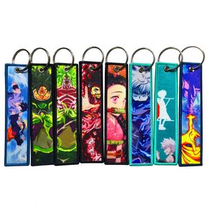 Wholesale Cute Anime Cartoon Luxury Personalized Custom Keytag Woven Jet <b>Tag</b> Dragon Ball Keychain - Product Image 2