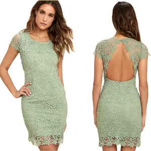 Hot sale 4 colors backless lace prom dress