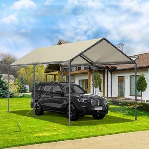Abri de voiture robuste 10x20 pieds, tente de rangement, auvent de voiture, abri de stockage, garage portable toutes saisons <span class=keywords><strong>pour</strong></span> voiture, camion, SUV - Product Image 1