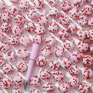 Al por mayor, Cuentas de lujo de 20mm, tipo chicle, redondas de resina espaciadoras, de fantasía y con pedrería brillante, para bolígrafos, fabricación de joyas y manualidades DIY - Product Image 3