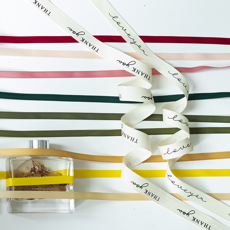 JOYWOOD Luxury Silk Gift Wrapping Ribbon with Gold Foil Flower Design for Christmas Wedding Birthday-Custom Colors & Logo