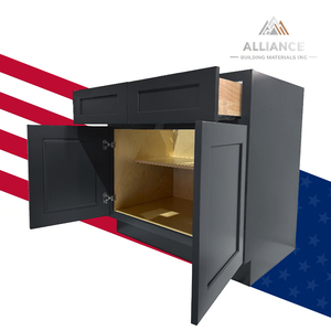 ตู้ครัวฐานแบบมีลิ้นชัก 2 ชั้น รุ่น B33-B36 พร้อมส่งฟรี สไตล์อเมริกัน อพาร์ทเม้นท์ ตู้ครัวโมเดิร์น ประกอบเองได้ - Product Image 1