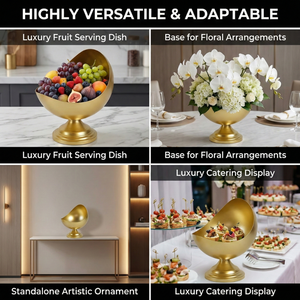 Modern Gold Slanted Metal Fruit Bowl Decorative Bowl <strong>Matte</strong> Gold Finish Wholesale <strong>Table</strong> Centerpiece Decorative Bowl - Product Image 5