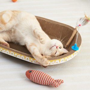 Kertas bergelombang berkepadatan tinggi yang dipertebal tahan aus tanpa penumpahan melingkar terintegrasi kucing papan gores sarang kucing untuk kucing - Product Image 4