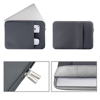 Funda Portátil Impermeable para Laptop de 13-16 Pulgadas, Bolsa de Nailon con Espuma y Doble Cremallera para Viajes de Negocios y Uso Diario - Logotipo Personalizado
