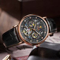 Nouvelle montre mécanique squelette de luxe pour homme, élégante, phase de lune, de haute qualité, lumineuse, étanche, automatique
