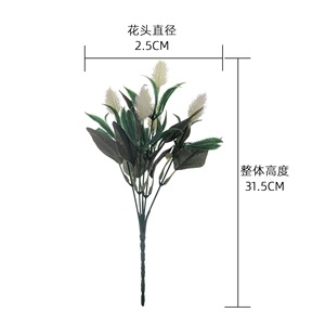 Bouquet de fleurs artificielles CallaFloral Queue de Lapin, en plastique blanc, pour décoration intérieure, mariage, artisanat, bouquet à main - Product Image 4