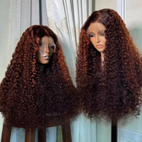 Venta al por mayor 13x4 encaje Frontal pelucas humanas Pixie rizado pelo virgen 300% densidad Super Full 4/27 envío gratis encaje transparente