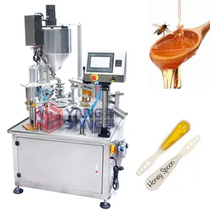 Máquina de sellado de llenado automático de cuchara de miel de plástico desechable popular en el mundo en general