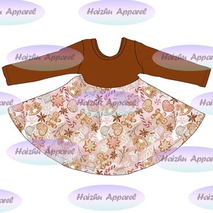 Vestido de Lana con Estampado Floral de Manga Larga para Niñas, Modelo Cd1-4, Nuevo y a la Moda - Product Image 3