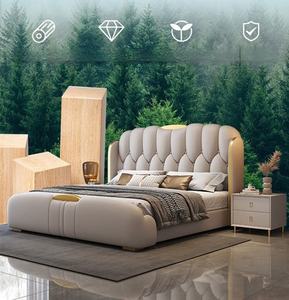 Set di Mobili per Camera da <span class=keywords><strong>Letto</strong></span> di Lusso in Stile Moderno Personalizzato, <span class=keywords><strong>Letto</strong></span> King Size in Pelle, Struttura del <span class=keywords><strong>Letto</strong></span> di Design per <span class=keywords><strong>Hotel</strong></span> e Casa - Product Image 6