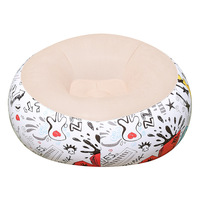 Taburete inflable portátil de Flocado de PVC, bolsa de frijoles plegable, sofá reclinable, diseño esférico de grafiti para sala de estar, cama para el almuerzo