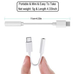 Câble adaptateur <span class=keywords><strong>USB</strong></span> numérique de Type C à prise casque de 3.5mm pour téléphone intelligent - Product Image 6