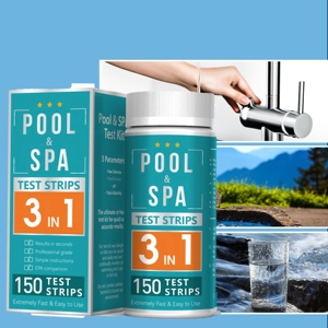 Test de bain à remous et de spa Brome Alcalinité totale pH Sans <span class=keywords><strong>chlore</strong></span> Dureté Eau Chimique Bandelettes de test à 3 voies - Product Image 1