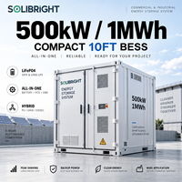 Système de stockage d'énergie par batterie BESS 500 kW 1 MWh, conteneur de 10 pieds, LiFePO4, hybride commercial et industriel