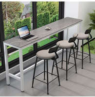 Ensembles de mobilier de bar commercial en bois massif, tables hautes, chaises, tables étroites et longues pour les salons de thé