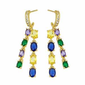 Orecchini Pendenti Lunghi con Frange alla Moda, Gioielli Trendy da Donna, Accessori per Feste - Product Image 2