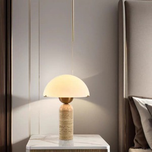 Lámpara de mesa de travertino amarillo Natural nórdico <span class=keywords><strong>para</strong></span> el hogar moderno, Hotel, sala de estar, estudio, dormitorio, decoración de cabecera <span class=keywords><strong>para</strong></span> lectura - Product Image 3