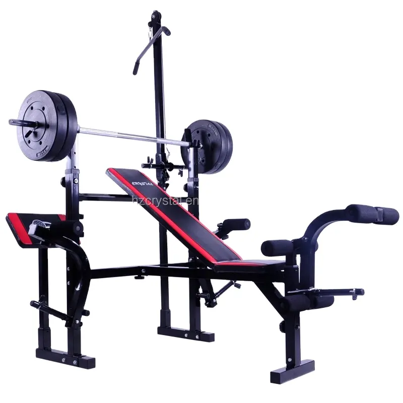 SJ-7850 Multi home exercise equipment weight lifting bench squat stand weight bench with lat bar