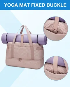 Unisex Large Capacity Multi-purpose Sports Gym Wet Clothes Compartment Foldable Travel Garment Duffel Bag