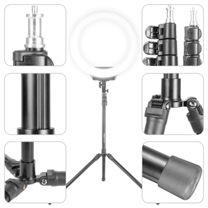 KINGJOY Trépied de maquillage réglable de 2 m pour téléphone, appareil photo, flash, parapluie, réflecteur, lumière annulaire, <span class=keywords><strong>stativ</strong></span> - Product Image 3