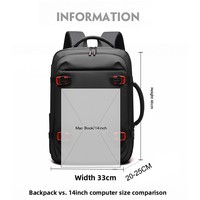 Sac à dos unisexe grande capacité, imperméable, pour ordinateur portable, idéal pour les professionnels et les trajets quotidiens