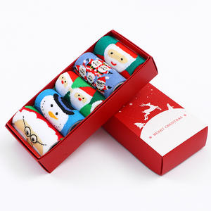 Caja de Regalo Navideña Personalizada con 5 Pares de Calcetines, Diseño de Reno, Papá Noel, Árbol de Navidad, Copo de Nieve, Calcetines Afelpados para Hombre y Mujer - Product Image 3
