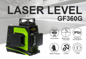 Pro <span class=keywords><strong>Huepar</strong></span>-<span class=keywords><strong>Nivel</strong></span> láser recargable OSRAM GF360G, multilínea, modo de pulso al aire libre, Rayo Verde, 3D, 12 líneas cruzadas, giratorio - Product Image 4